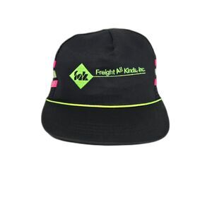 Vintage Freight All Kinds Trucker Hat | Black Neon Pink Lime Mesh Snapback